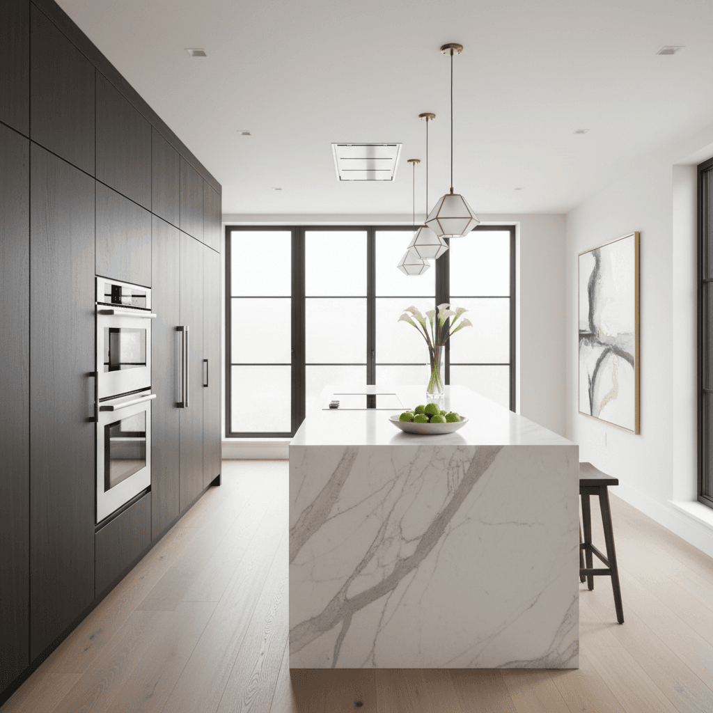 Finished kitchen installation with modern finishes and professional design