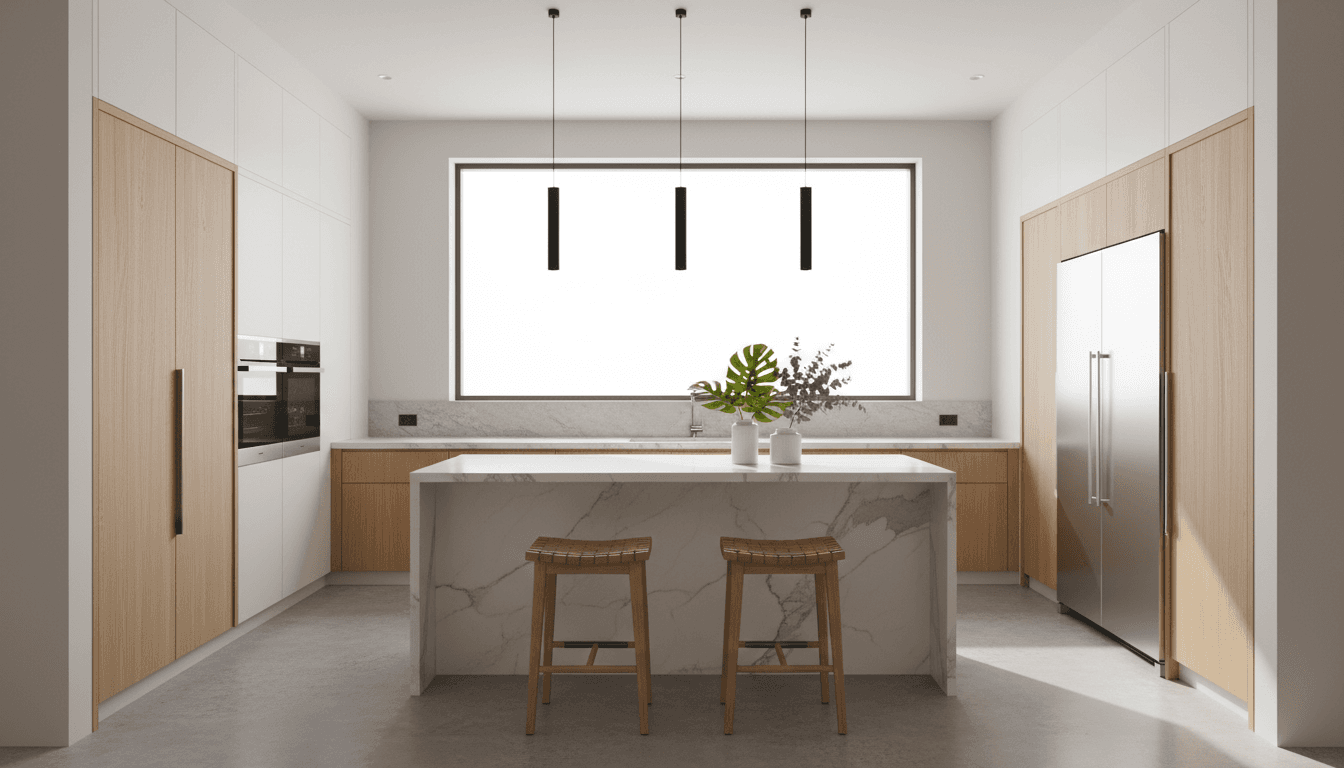 Finished kitchen installation with modern finishes and professional design