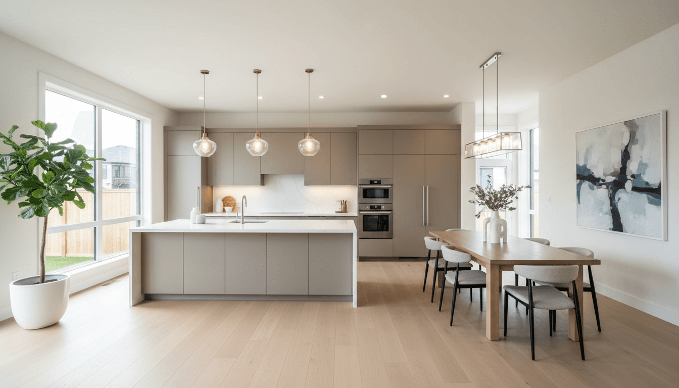 Modern kitchen interior with custom cabinetry and contemporary design